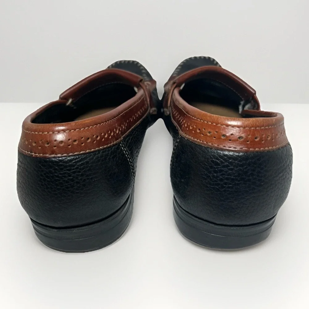 G.H. Bass Weejuns Tassel Loafers Men's Size 10 Black Tan Leather Pre-Owned Shoes